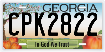 GA license plate CPK2822