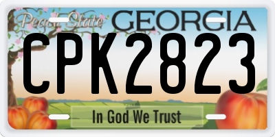GA license plate CPK2823