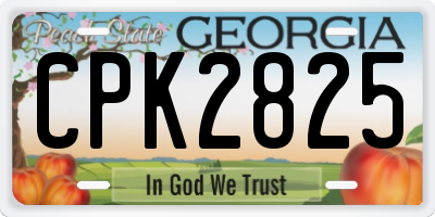 GA license plate CPK2825
