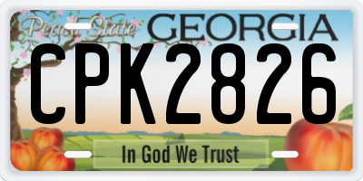GA license plate CPK2826
