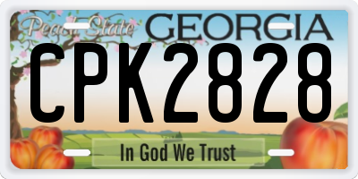 GA license plate CPK2828