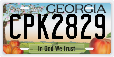 GA license plate CPK2829