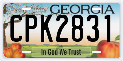 GA license plate CPK2831