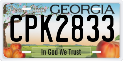 GA license plate CPK2833