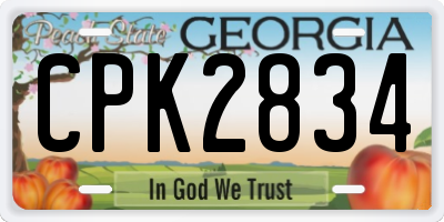 GA license plate CPK2834