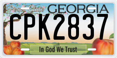 GA license plate CPK2837