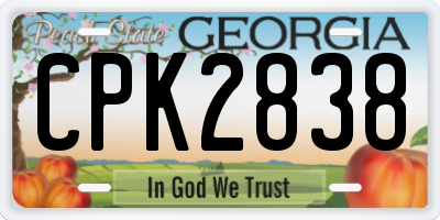 GA license plate CPK2838