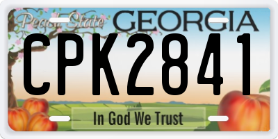 GA license plate CPK2841