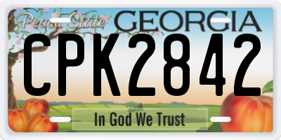 GA license plate CPK2842