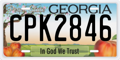 GA license plate CPK2846