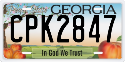 GA license plate CPK2847