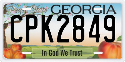 GA license plate CPK2849