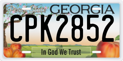 GA license plate CPK2852