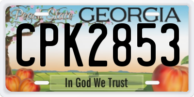 GA license plate CPK2853
