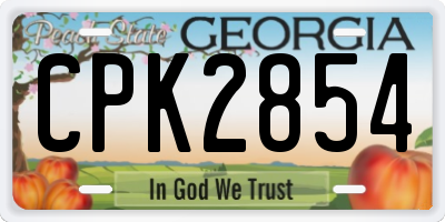 GA license plate CPK2854