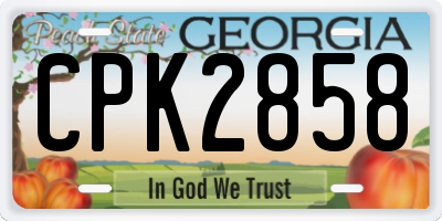 GA license plate CPK2858