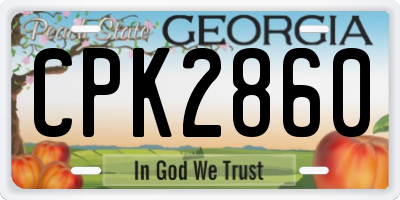 GA license plate CPK2860