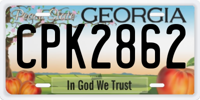 GA license plate CPK2862