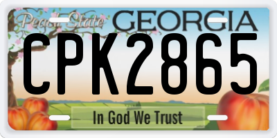 GA license plate CPK2865