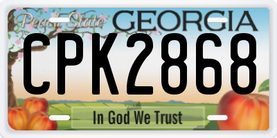 GA license plate CPK2868