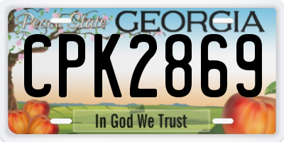 GA license plate CPK2869
