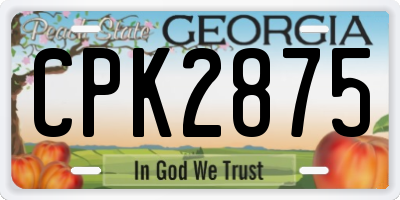 GA license plate CPK2875
