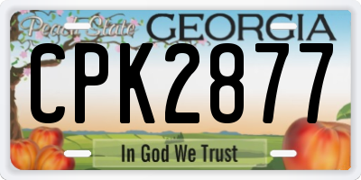 GA license plate CPK2877