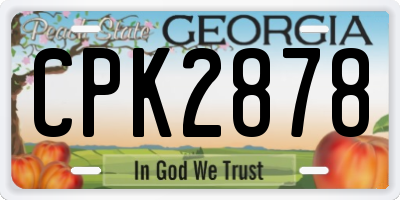 GA license plate CPK2878
