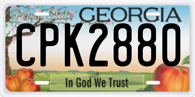 GA license plate CPK2880