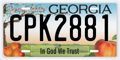 GA license plate CPK2881