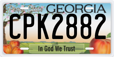 GA license plate CPK2882