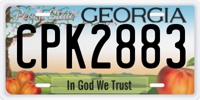 GA license plate CPK2883