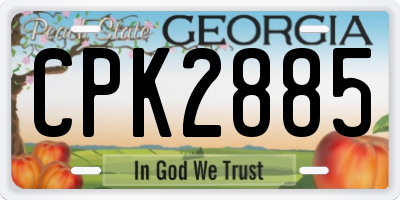 GA license plate CPK2885