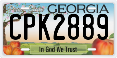GA license plate CPK2889