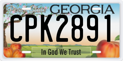 GA license plate CPK2891