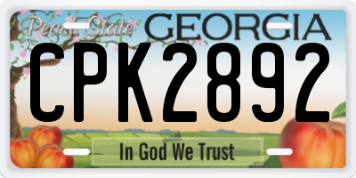 GA license plate CPK2892