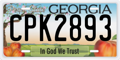 GA license plate CPK2893