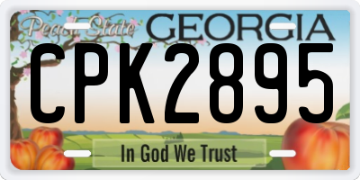 GA license plate CPK2895
