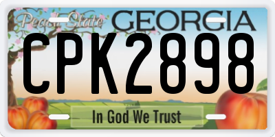 GA license plate CPK2898