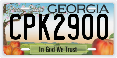 GA license plate CPK2900