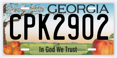 GA license plate CPK2902