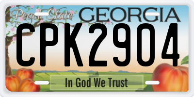 GA license plate CPK2904