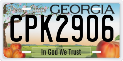 GA license plate CPK2906