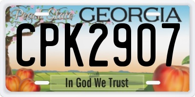 GA license plate CPK2907