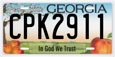 GA license plate CPK2911