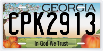 GA license plate CPK2913