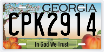 GA license plate CPK2914