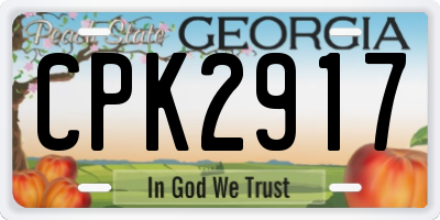 GA license plate CPK2917