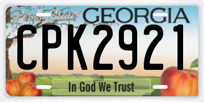 GA license plate CPK2921