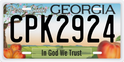 GA license plate CPK2924